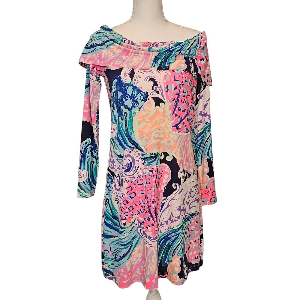 Lilly Pulitzer Off Shoulder All That She Wants Trisha Mini Dress Size Medium - Picture 3 of 11